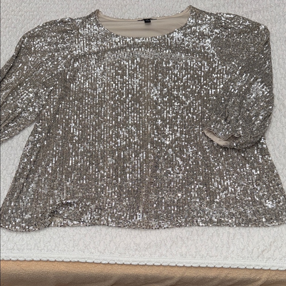 Cable & Gauge Silver Sequin Blouse